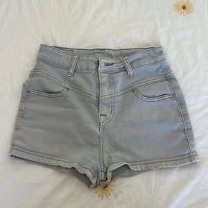 BDG super high rise seam short in light blue